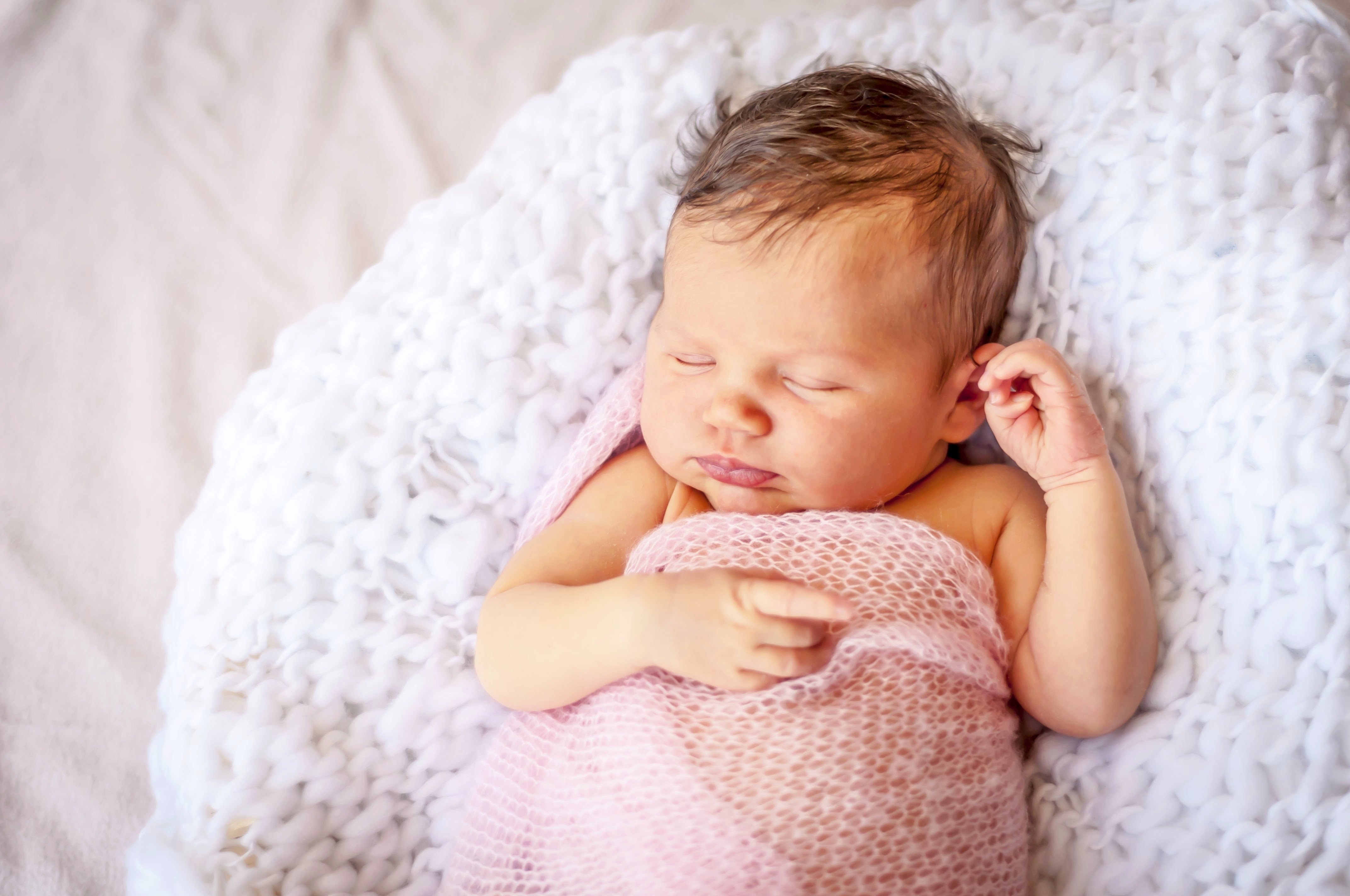 a baby girl sleeping
