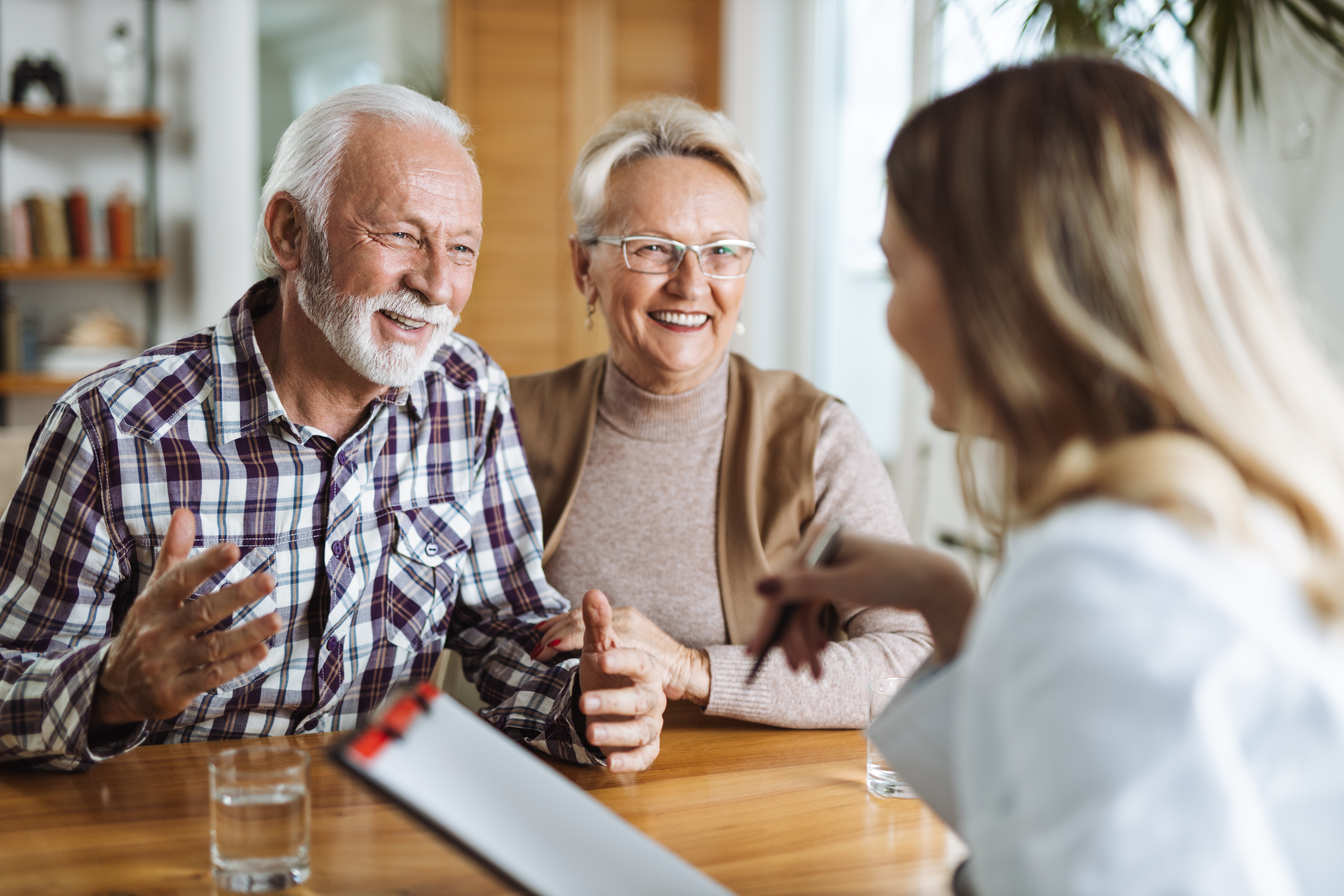Seniors meeting with a doctor