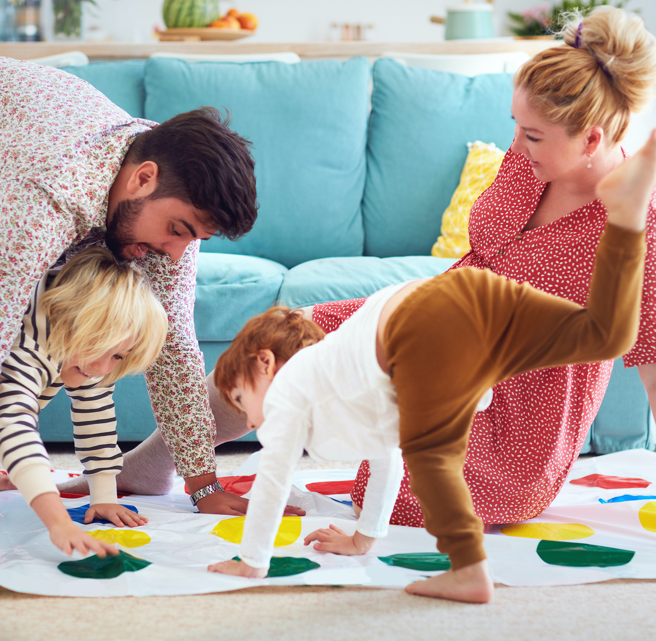 Family playing game